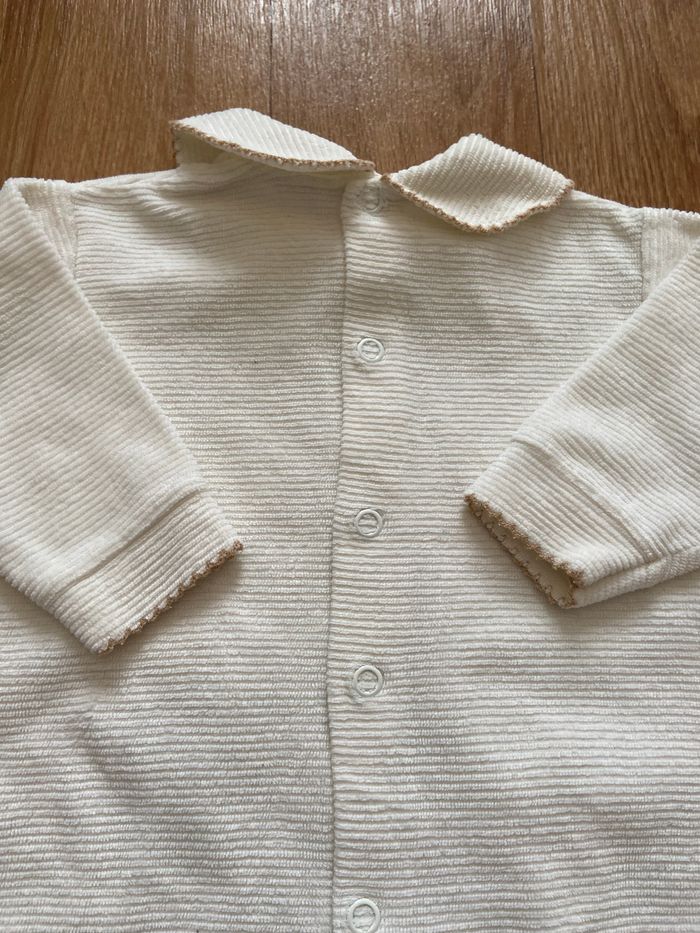 Pyjama velours crème bébé 1M - photo numéro 4