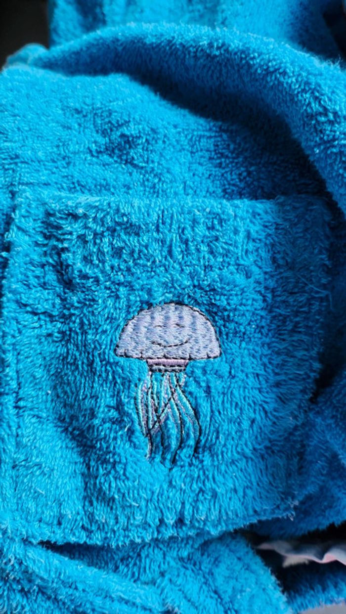 Peignoir de bain à capuche carré blanc 4 ans - photo numéro 5