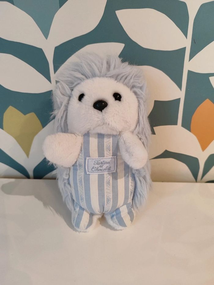 Peluche hérisson musicale tartine et chocolat