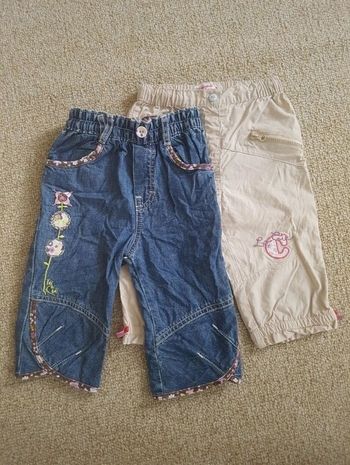 Lot de 2 pantalons, 12 mois
