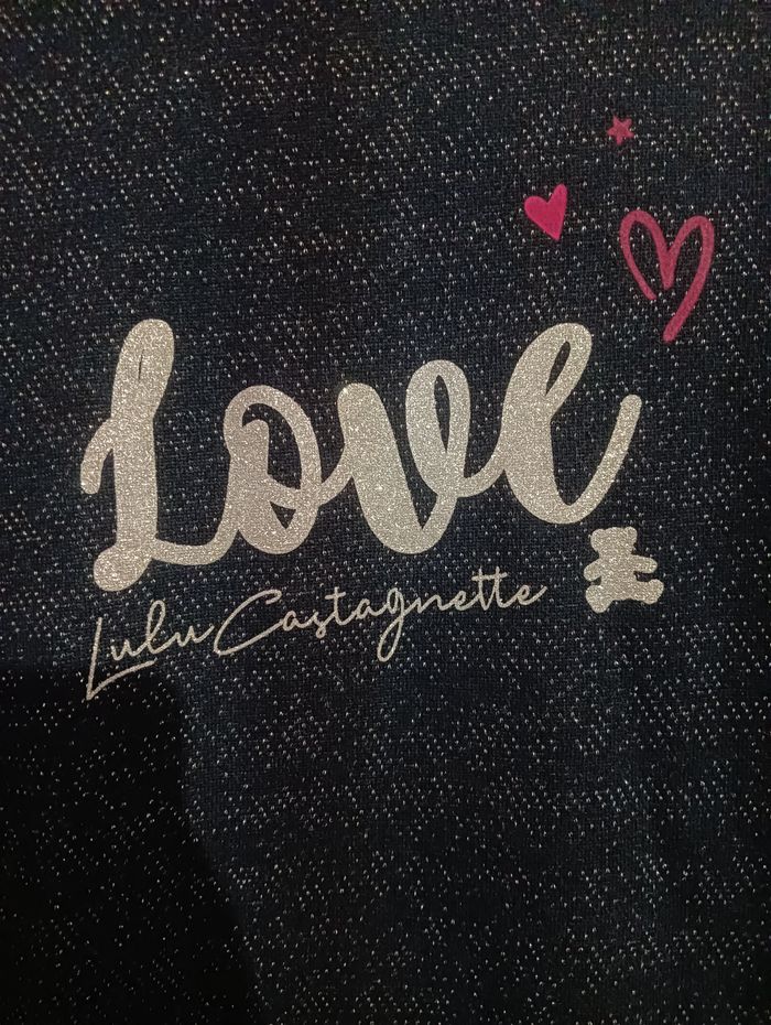 Robe sweat Lulu Castagnette 10 ans bleu marine pailleté 💙 - Noël - photo numéro 2