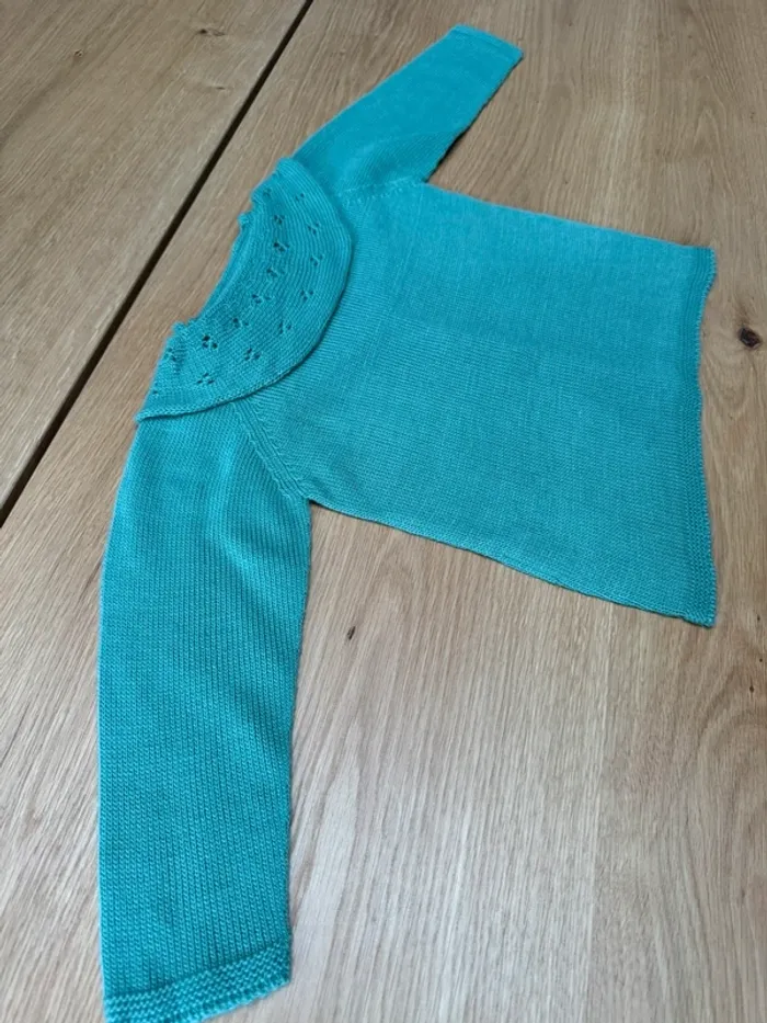 Gilet vert large col ajouré Neuf - Taille 3 Ans - photo numéro 11