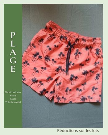 ✨ Short de Bain "Palmiers" – Kiabi ✨
