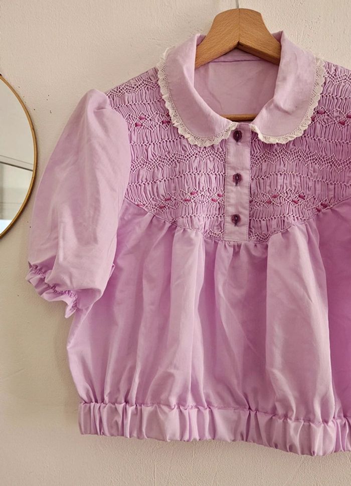 Blouse autrichienne lilas - photo numéro 2