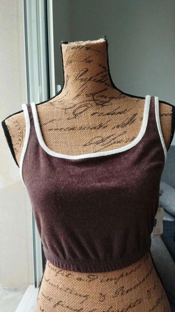 Crop top marron beige ardene taille l