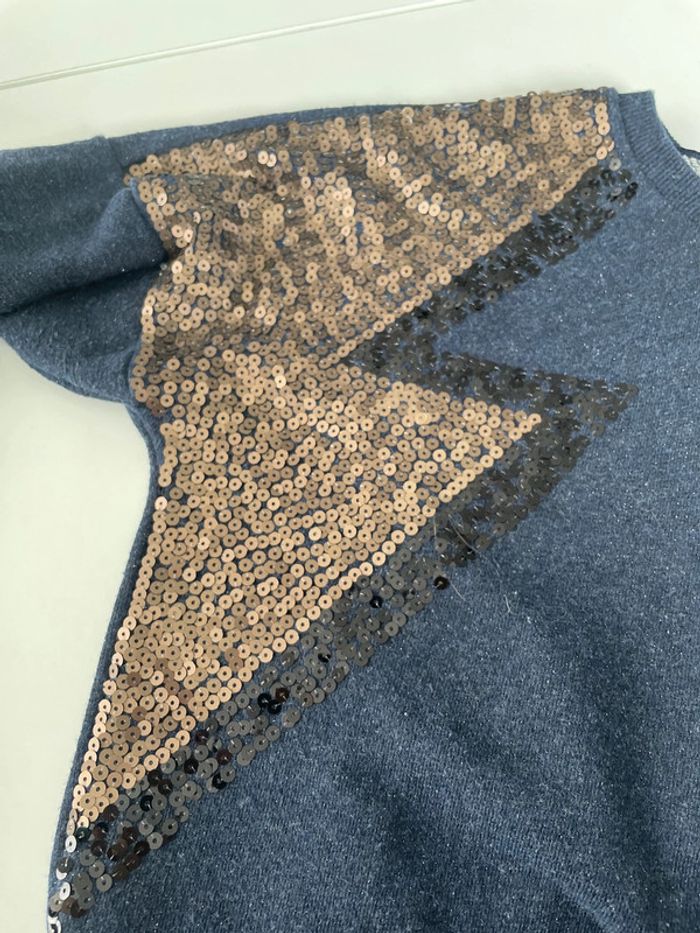 Sweat manche longue taille 14 ans marque tape à l’œil avec paillettes et sequin - photo numéro 5