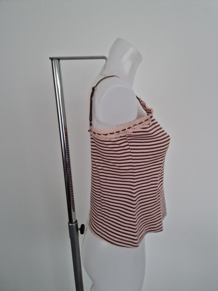 Débardeur rose clair à rayures marron Nuit Étoile - photo numéro 6