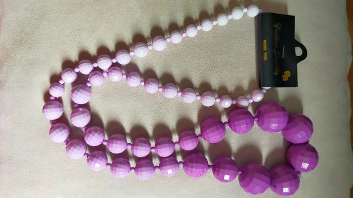 Collier fantaisie dégradé violet – Style rétro – PMN - photo numéro 9