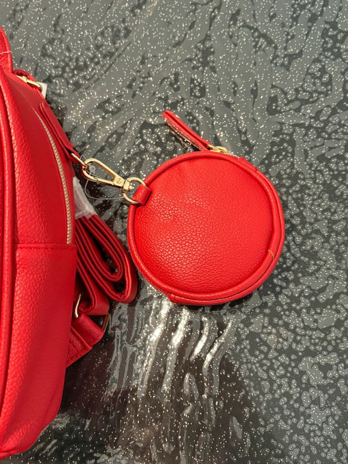 Mini sac à dos rouge cœur - photo numéro 3