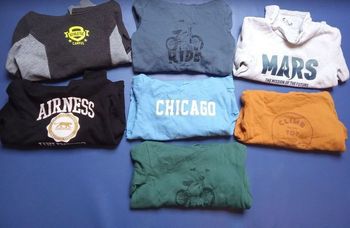 Lot de 7 pulls, sweats garçon, capuche, mi saison, Noir, blanc, moutarde, vert, Kiabi Verbaudet 8 ans