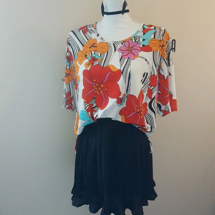 Tunique longue imprimée fleurie Gitti Vintage taille L - photo numéro 4