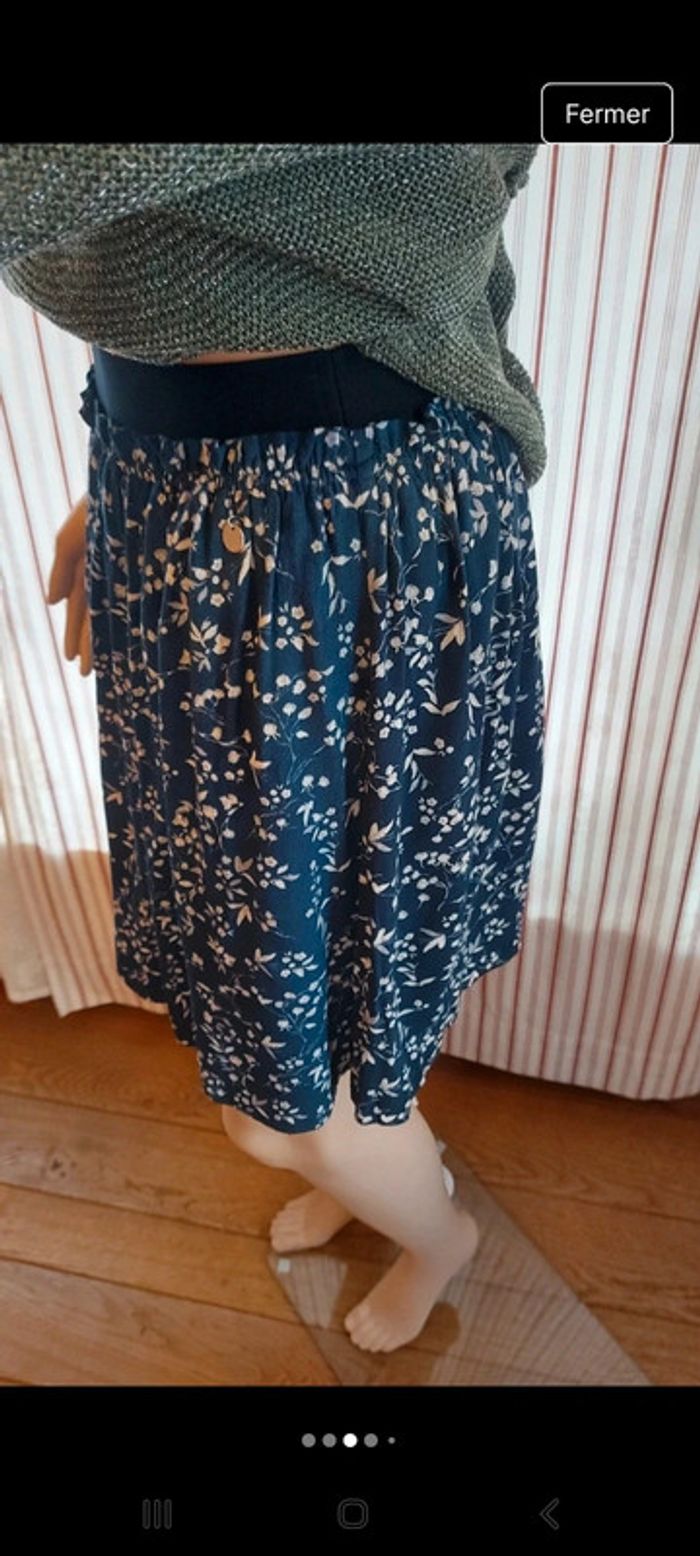 Jupe bleu fleurie Pepe Jeans t XS - photo numéro 3