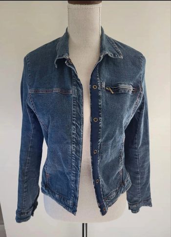Veste en jean bleue foncée Promod Taille 34