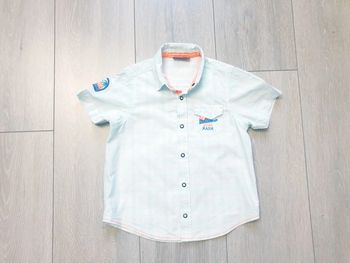 Chemisette bleu clair et blanc. Garçon 5 ans. Marque Sergent Major