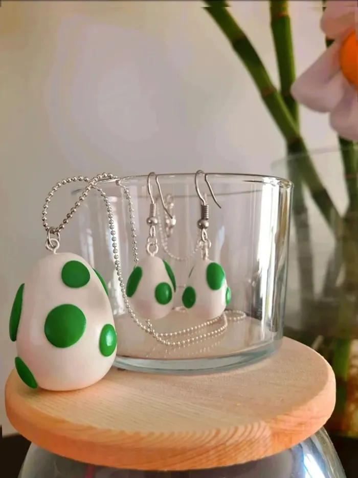 Parure bijoux super Mario œuf de yoshi - photo numéro 3