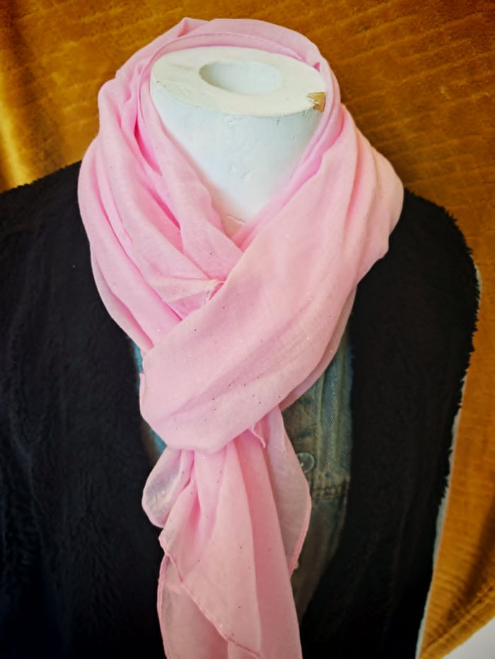 Écharpe paillettes - Rose Frais