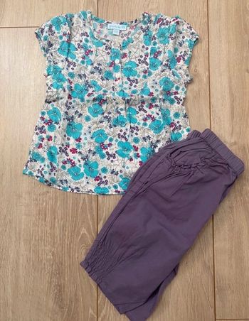 Ensemble fille fleuri 18 mois