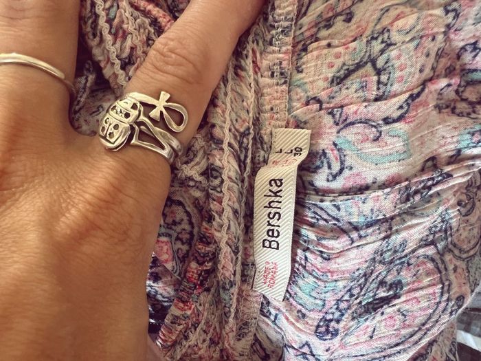 Blouse épaules dénudées Bershka multicolore bohème - photo numéro 4