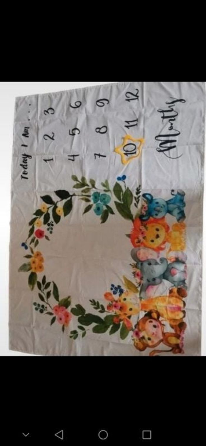 Drap/Tapis photo évolution bébé par mois