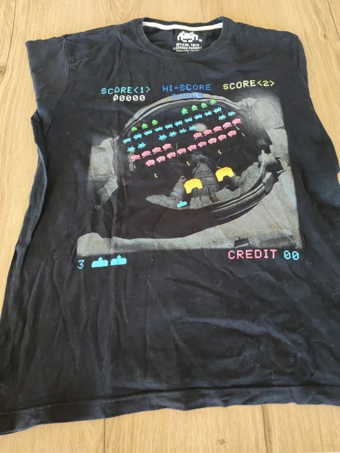 T-shirt rétro Space Invaders noir – Edition officielle Taito – Taille L - photo numéro 2
