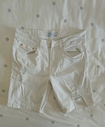 Short en jean blanc