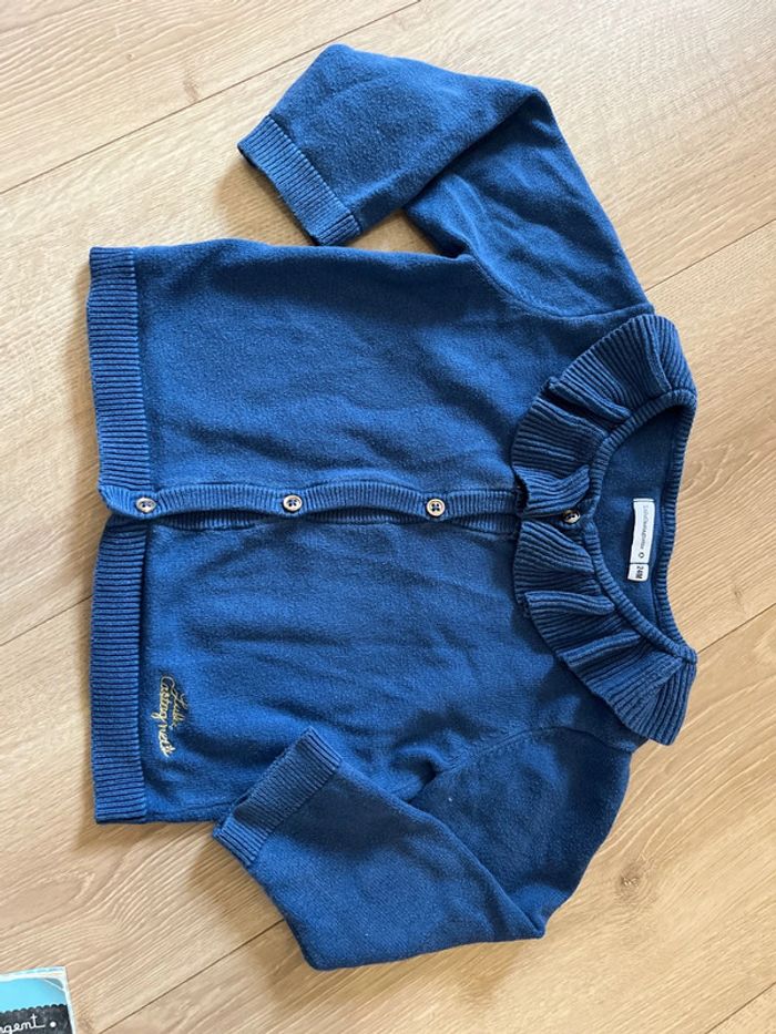 Gilet à bouton fille lulu castagnette 24 mois fille col Claudine