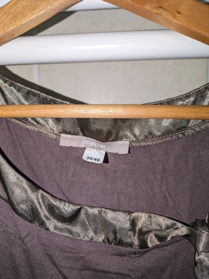 Tee shirt taupe 3 suisses T38-40 - photo numéro 2