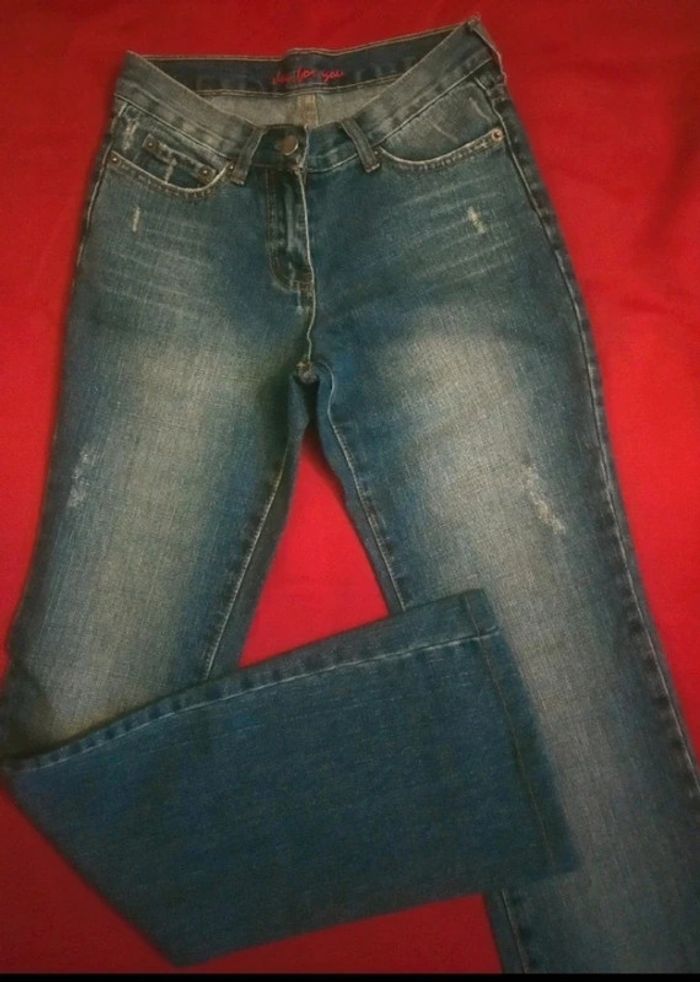 Jean vintage pattes d'éléphant taille 34 - photo numéro 2