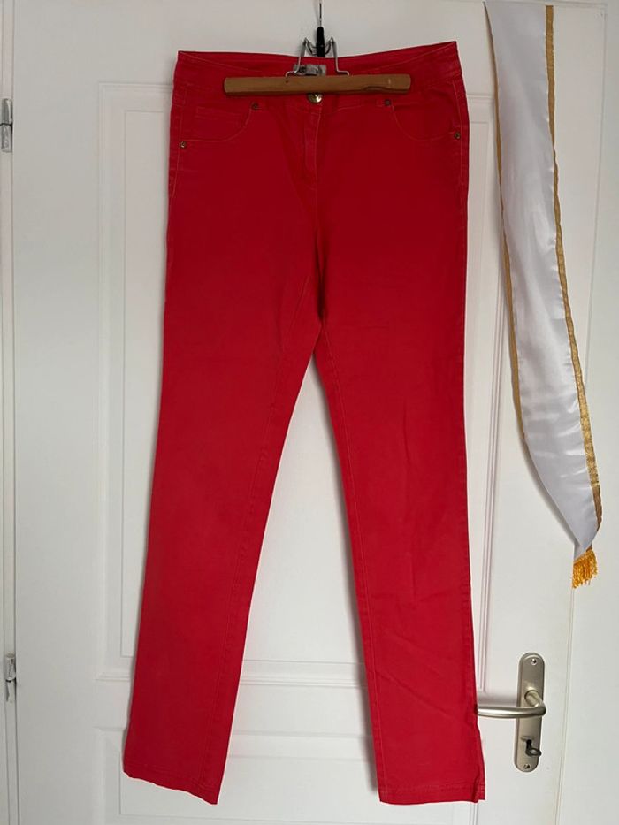Ensemble (blouse Cache Cache + pantalon taille basse K Woman) taille M très bon état - photo numéro 11