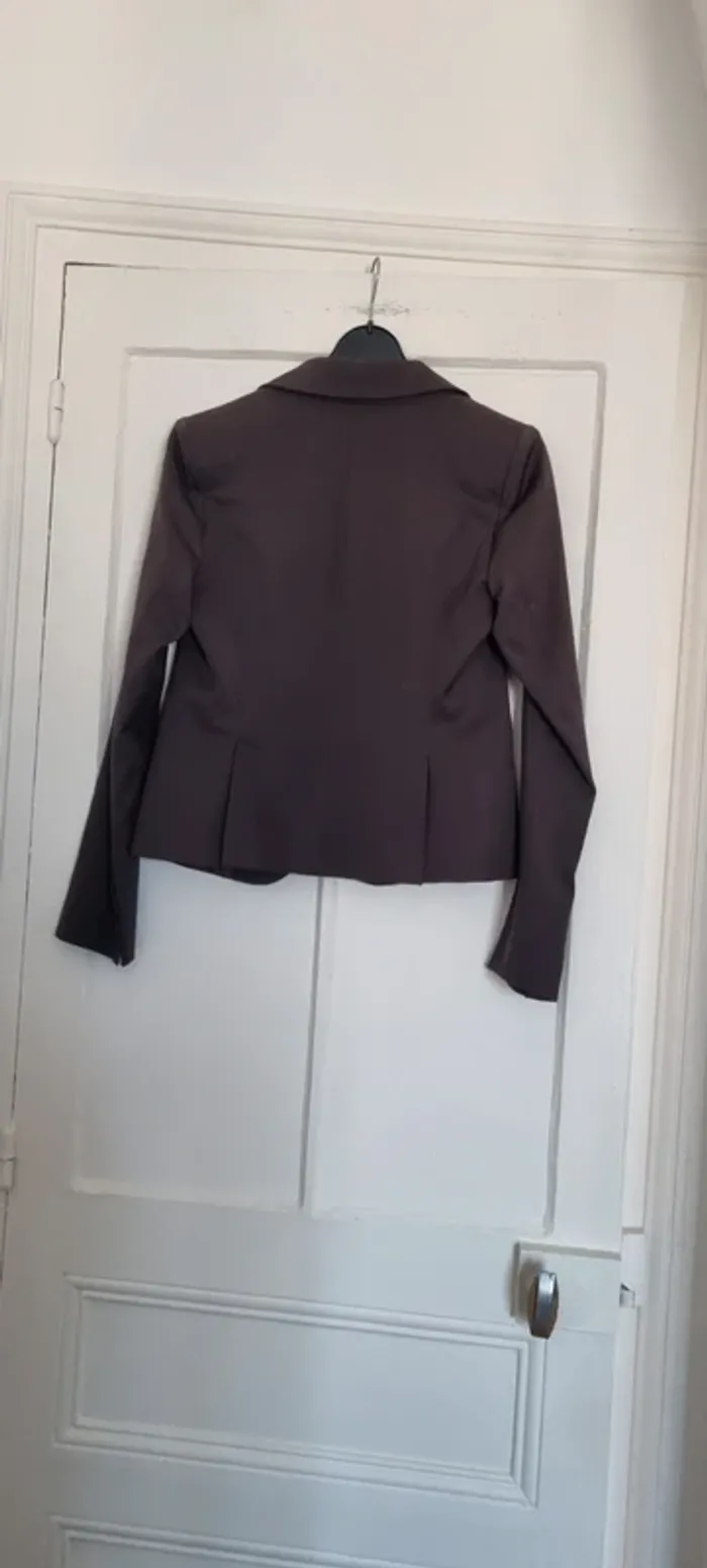 Veste blazer marron chocolat laine pinko 40 - photo numéro 3