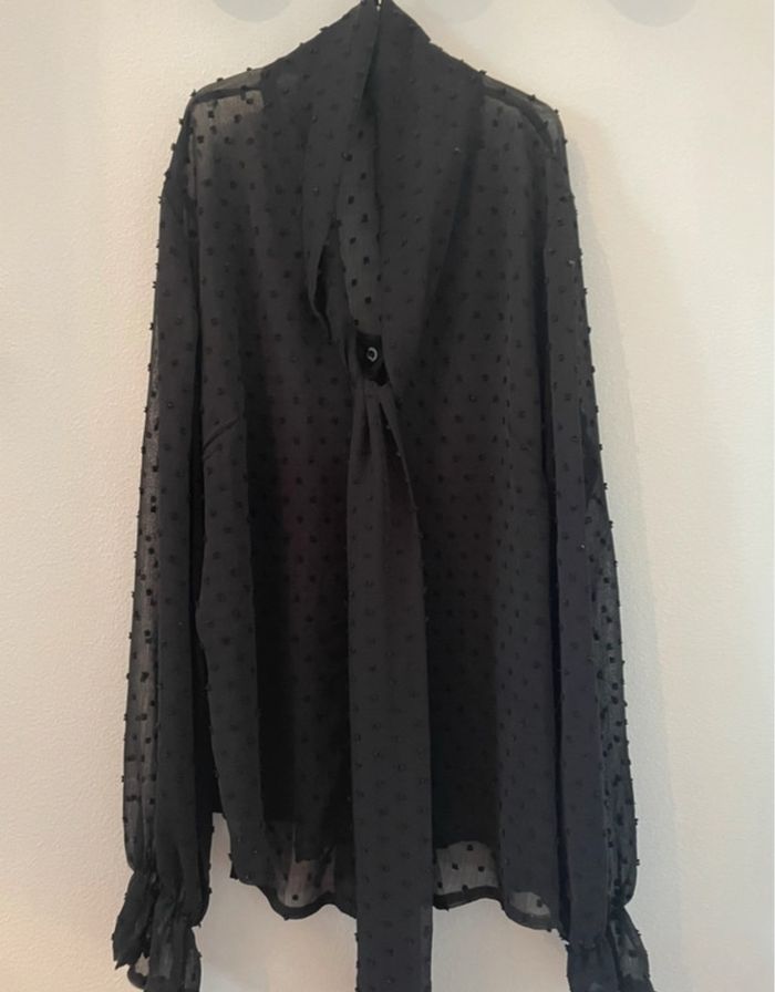 Chemisier voile à pois noir - photo numéro 4