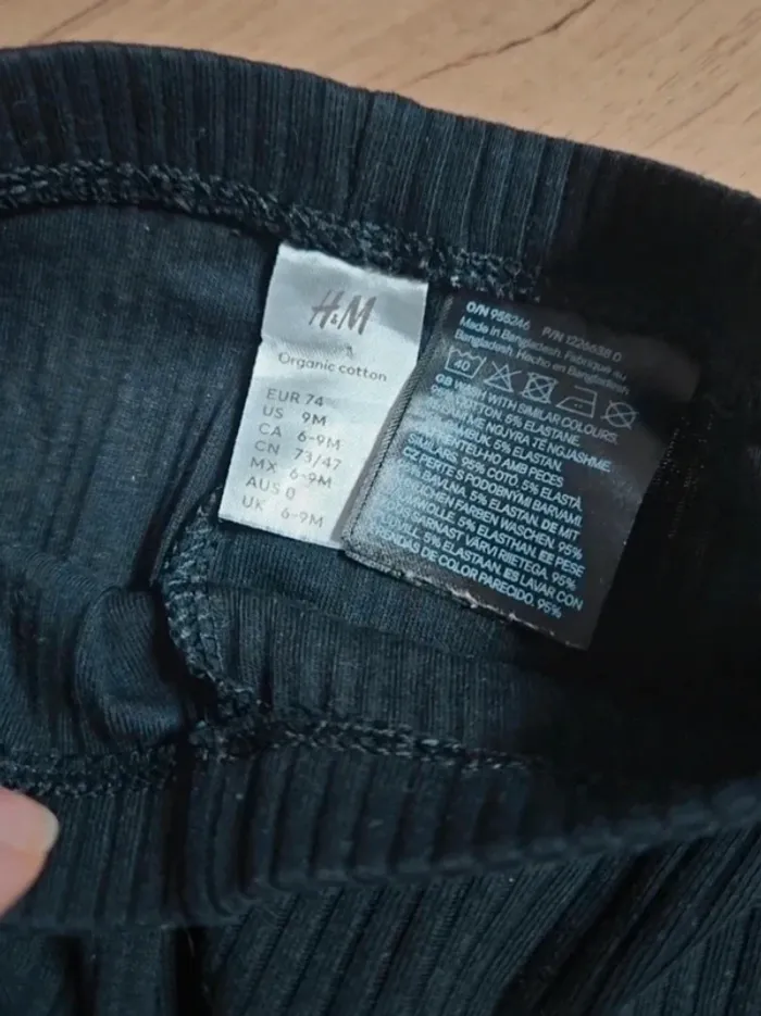 Legging côtelé noir 6/9 mois 74cm h&m - photo numéro 3