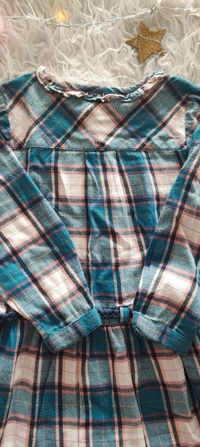 Robe à carreaux avec ceinture Zara taille 24/36 mois - photo numéro 5