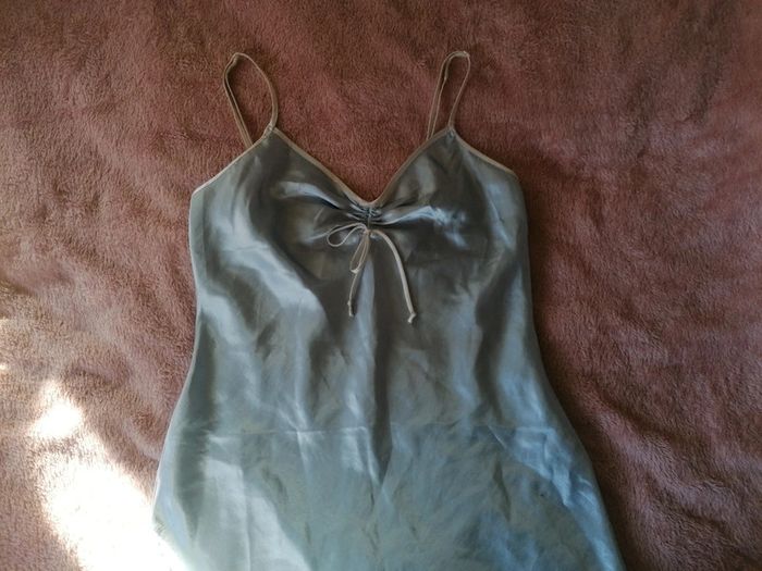 Robes de nuit satiné bleu ciel hunkemoller sleepwear - photo numéro 5