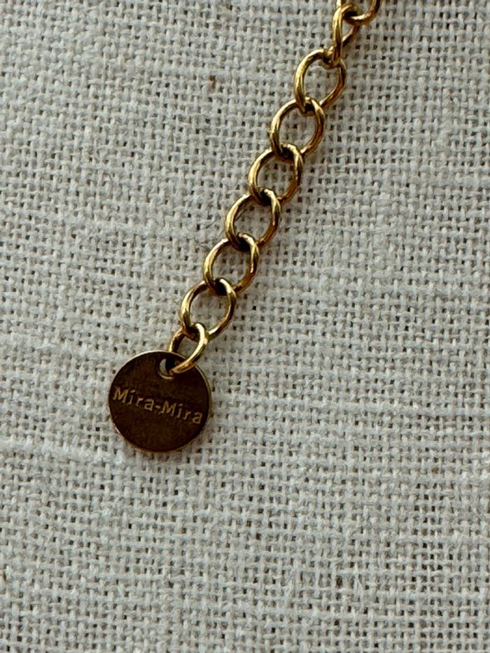 Collier chaîne boules réglable médaille croix en relief marque mira mira - photo numéro 3