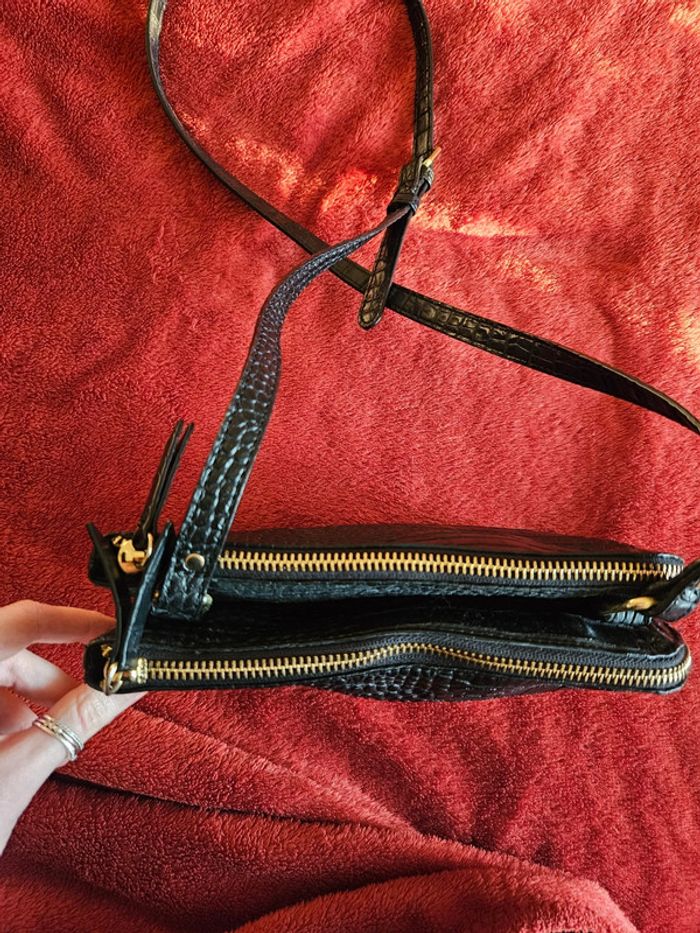 Sac bandoulière croco noir Monoprix - photo numéro 4