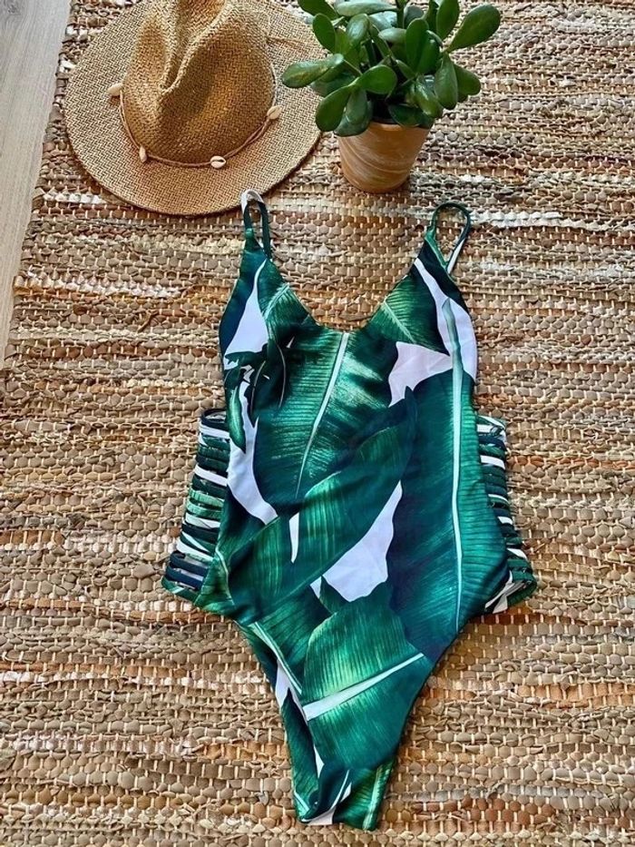 Maillot de bain une pièce à motif tropical, taille 36 - photo numéro 9