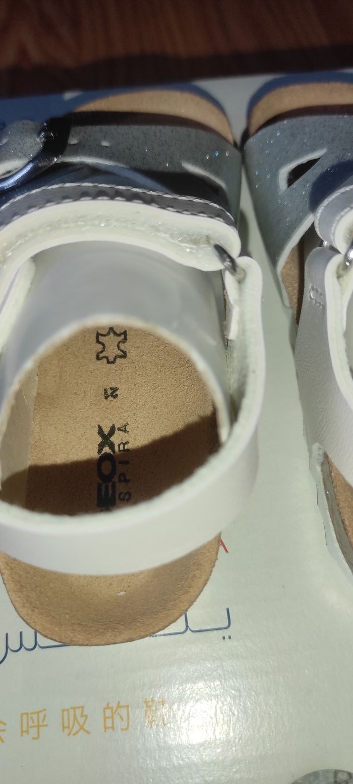 Sandale / chaussures été fille cuir geox taille 21 - photo numéro 6