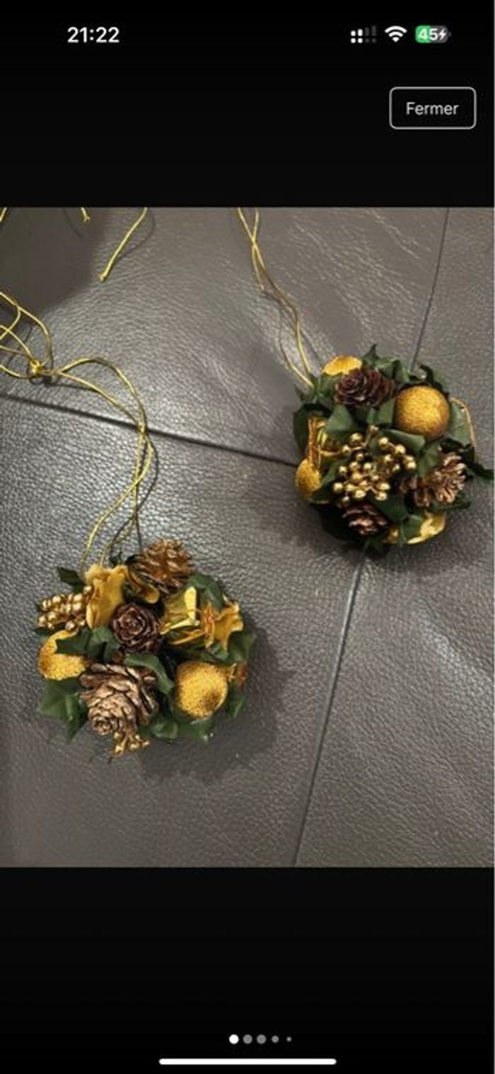 Lot de 2 grosses boules décoratives à pendre de Noël