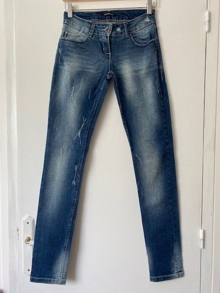 Jean slim effet usé