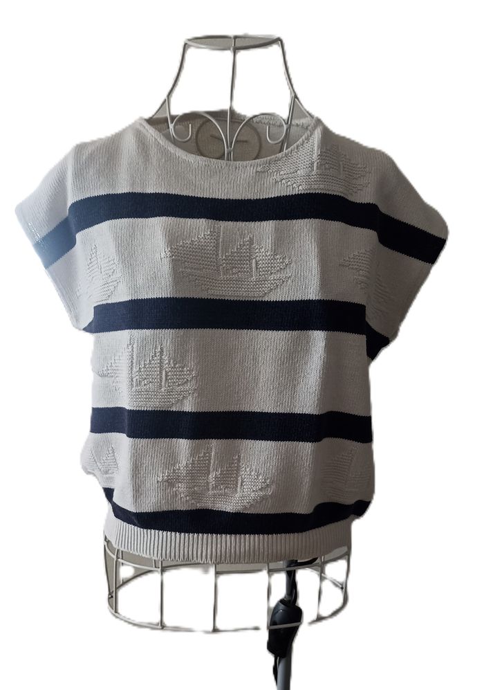 Pull Marinière Chic Sans Manches - photo numéro 4