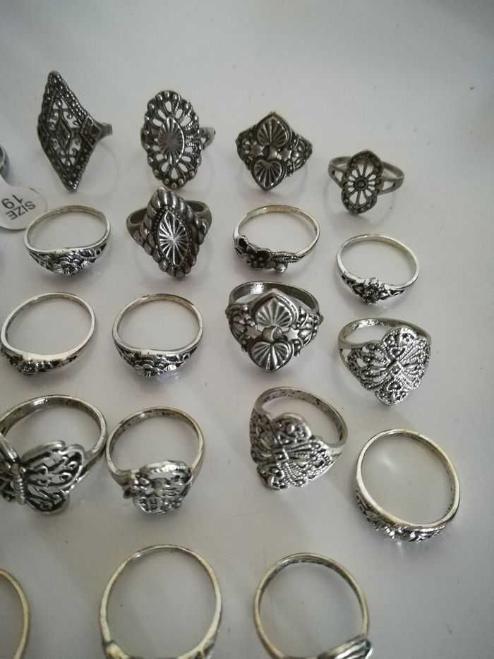 Lot de 40 bagues métal vieillie argenté - photo numéro 5