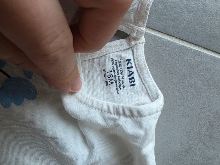 short + t-shirt kiabi fleurs bleu 18 mois - photo numéro 4
