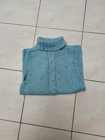 Débardeur femme hiver bleu et or 38/42
