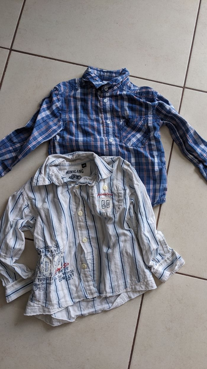 Lot de 2 chemises manches longues garçon 4 ans