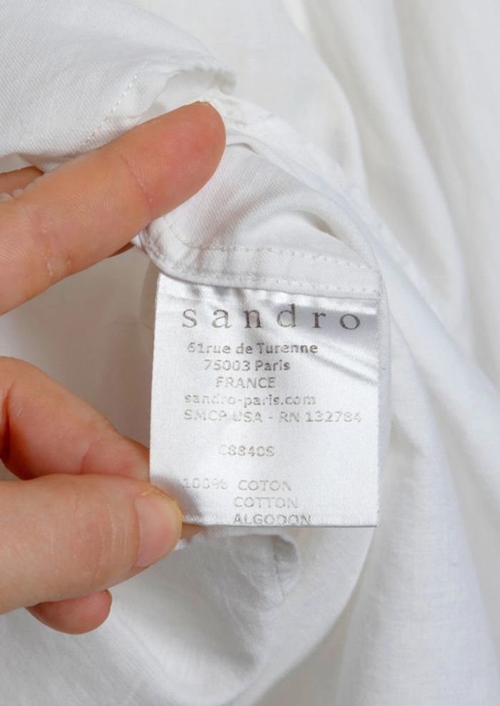 Chemise blanche manches longues col Mao Sandro Taille L - photo numéro 6