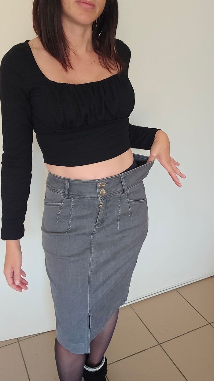 Jupe en jean breal taille 38 - photo numéro 3