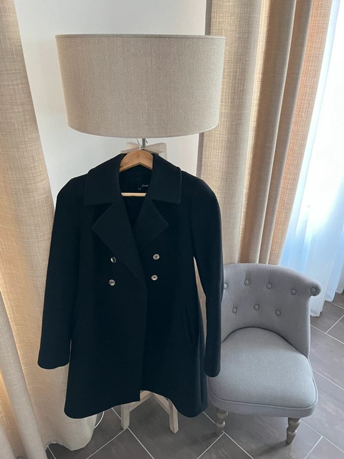 Manteau long noir etam taille 36/38 femme