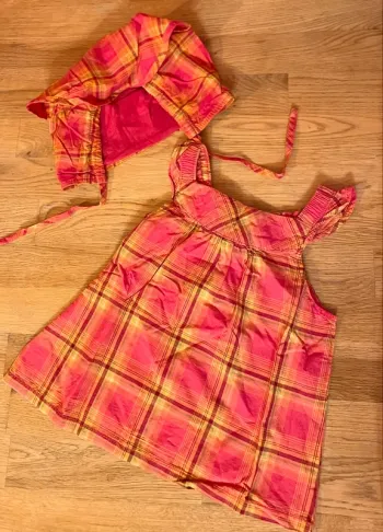 Petit ensemble robe tunique et fichu en wax