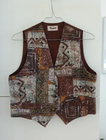 Gilet vintage motif tapisserie